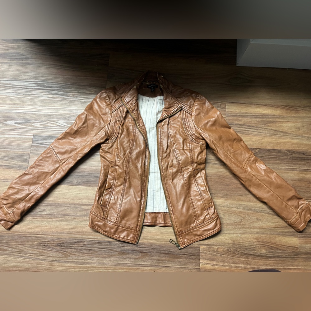 Le Chateau Brown Leather Jacket